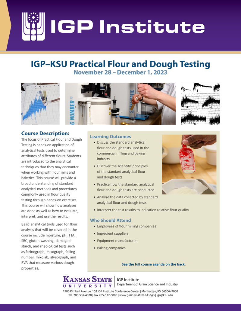 practical flour and dough testing flyer